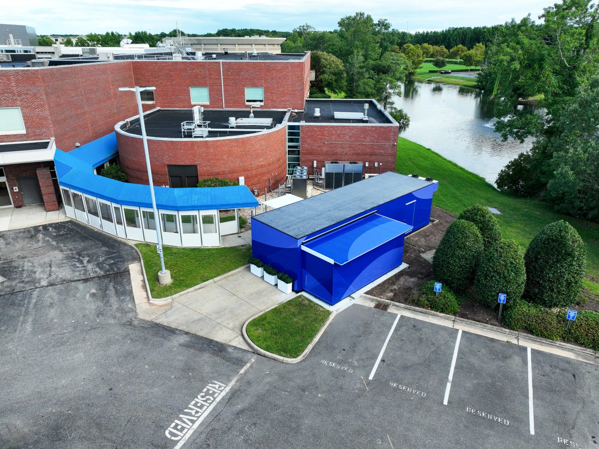 Drone shot of Akumin AXIS at hospital site